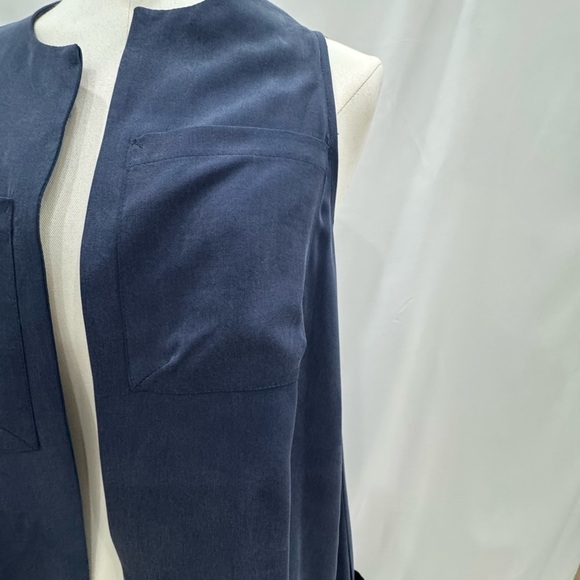 BCBG Generation Elegant Navy Sleeveless Duster Size XS - Picture 4 of 9